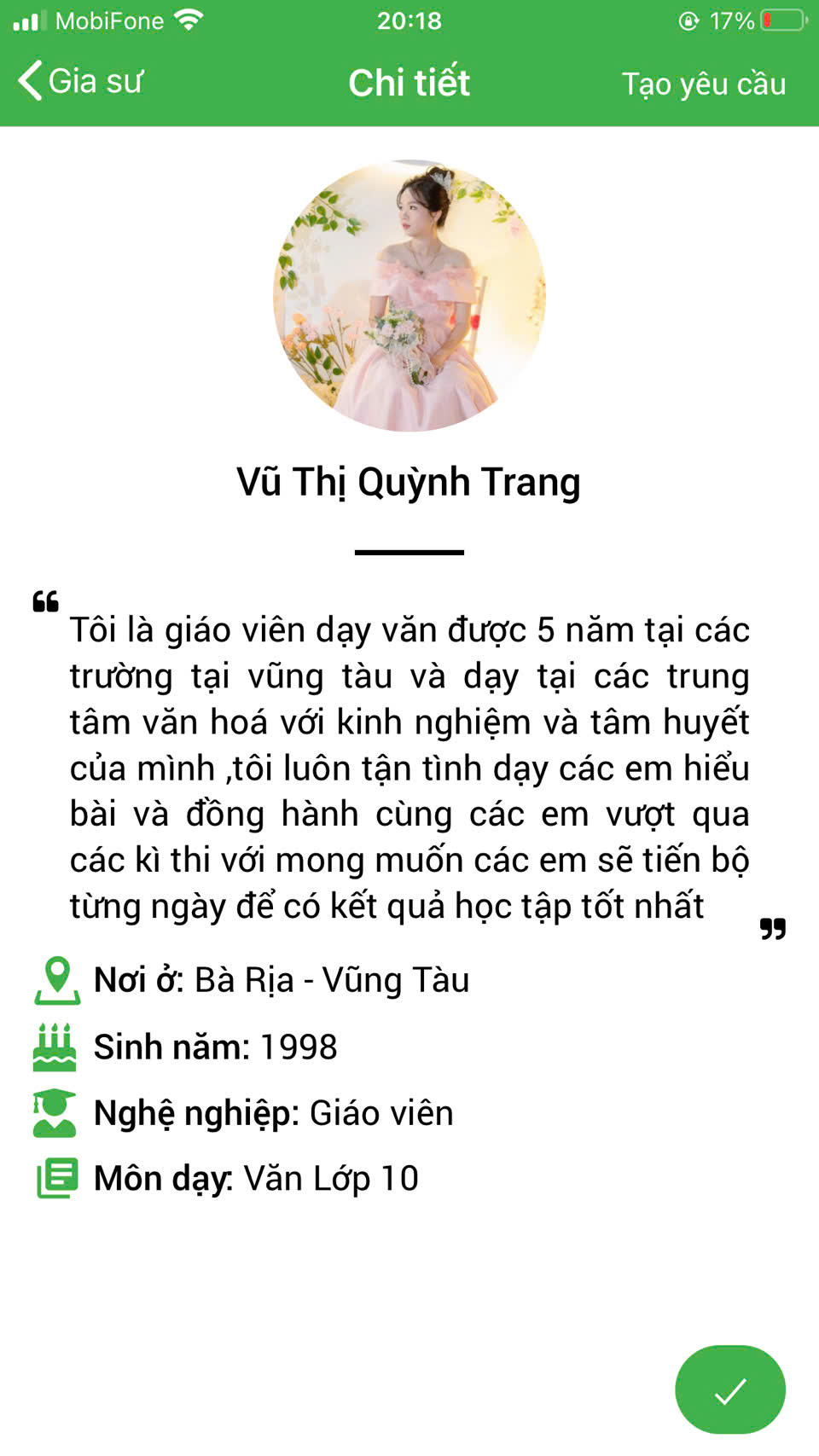 gia sư tại vũng tàu